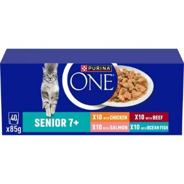 Purina One Cat Pouch Senior 7+ in Gravy 40 x 85g