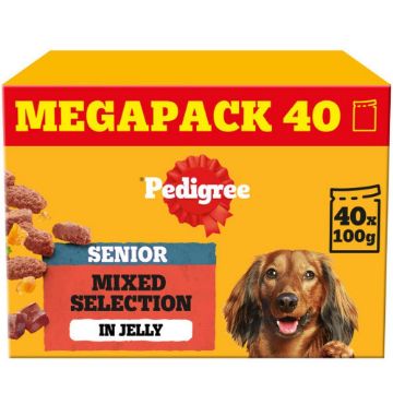 Pedigree Pouch Senior Mixed Selection in Jelly 40 x 100g Mega Pack