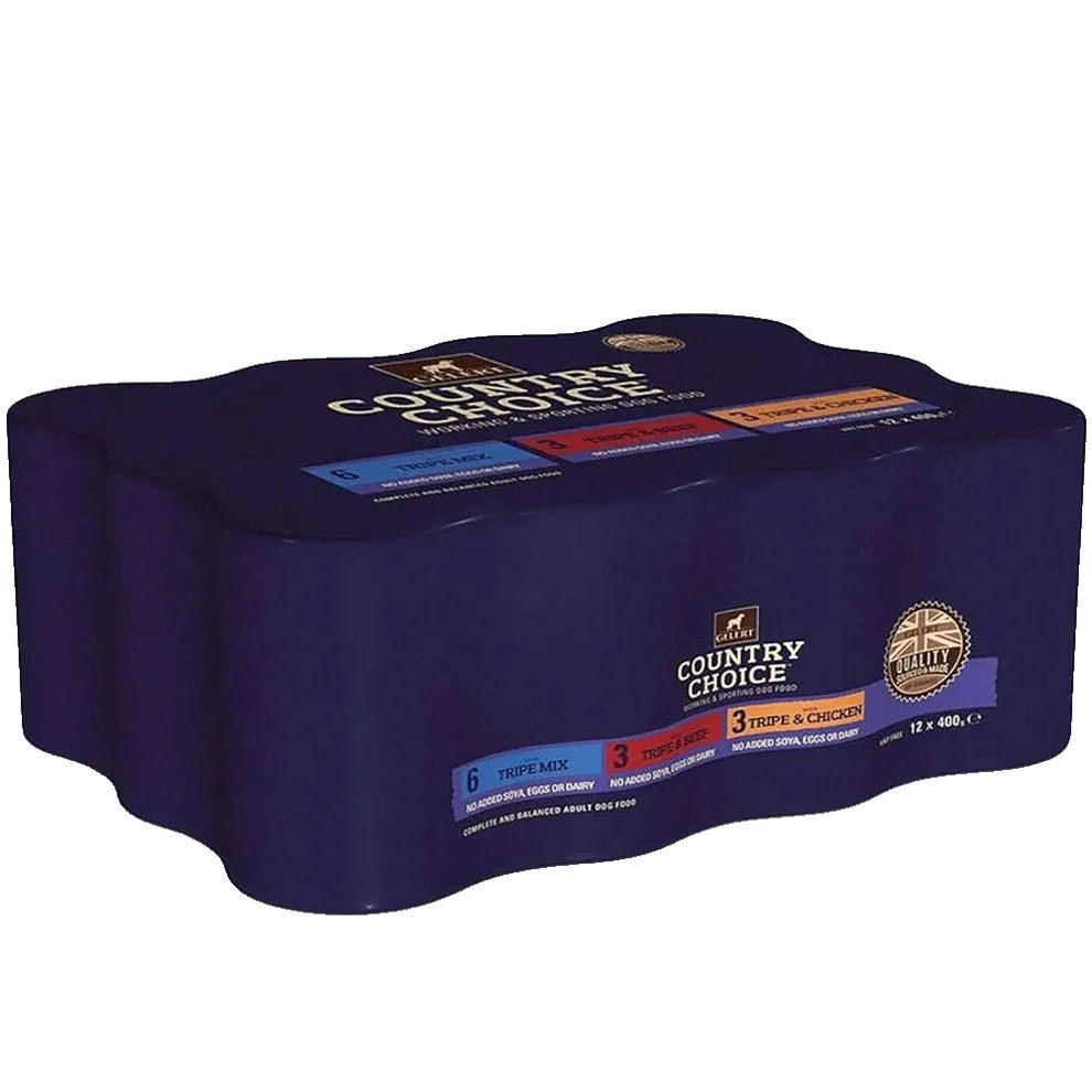 Gelert Dog Country Choice Working Dog All Tripe Mix Tins 12x400gm