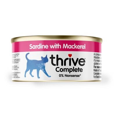 Thrive Cat Cans - 100% Complete Sardine & Mackerel in Gravy 75g x 12