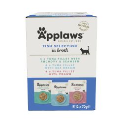 Applaws Cat Pouch Multipack - Fish Selection in Broth 12 x 70g