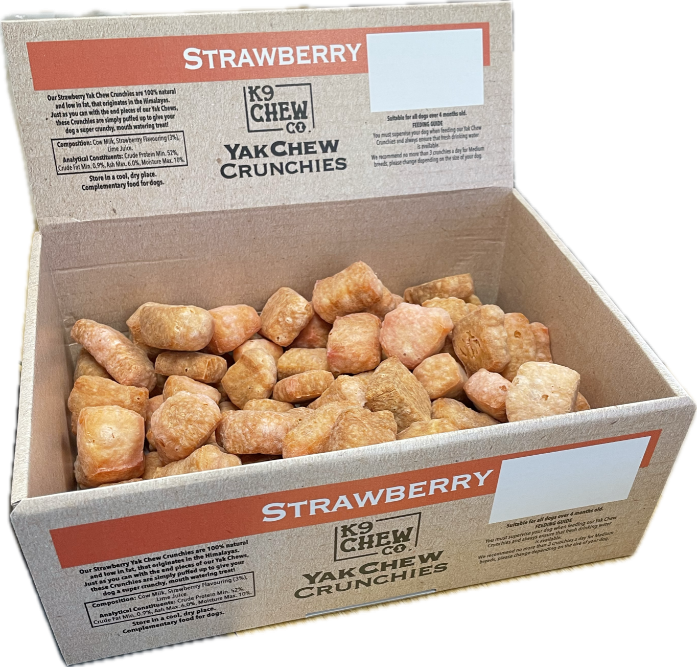 K9 Chew Co. Yak Cheese Chew Crunchies STRAWBERRY 500g (app 100pc)