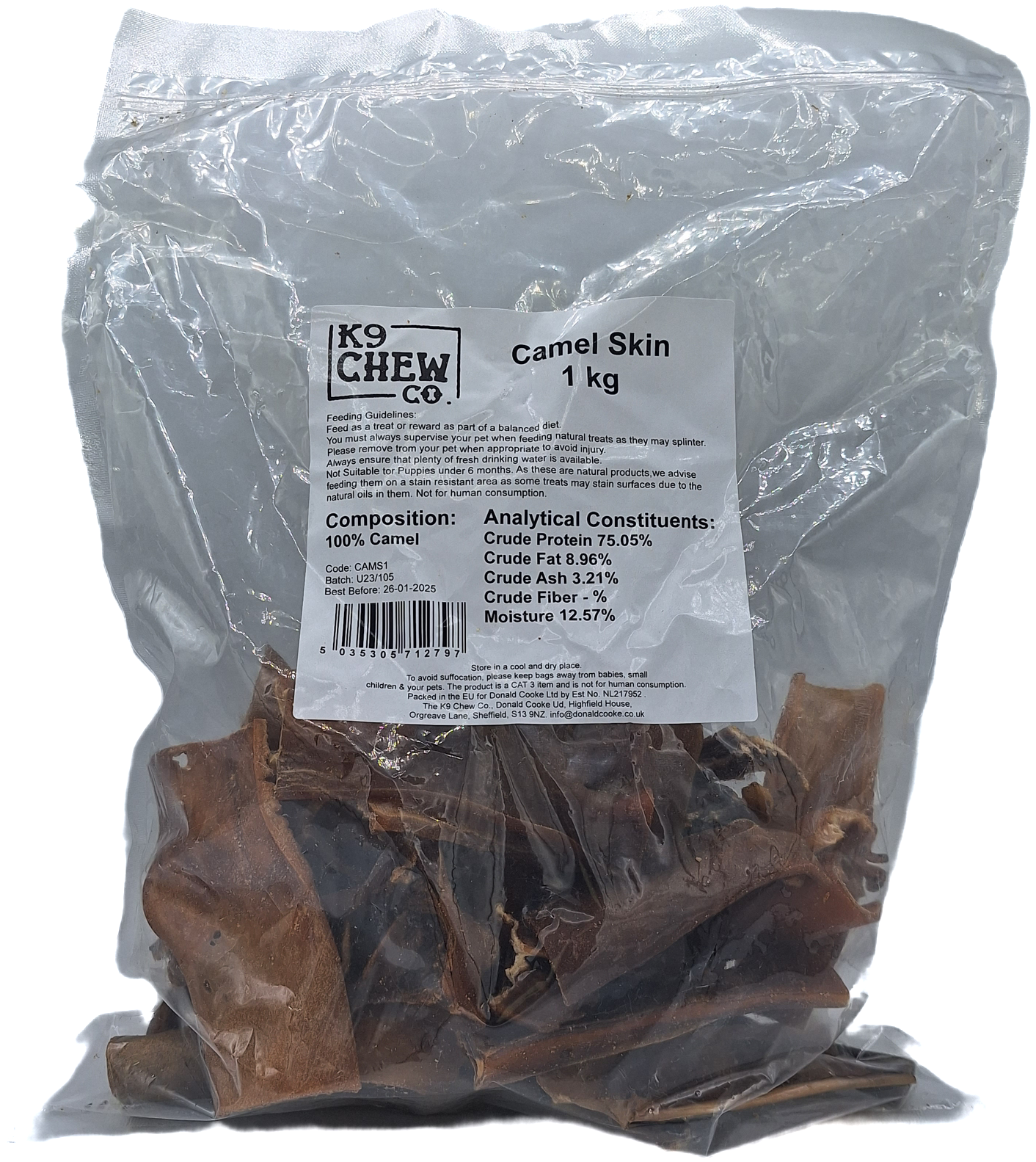 K9 Chew Co. Camel Skins 1kg