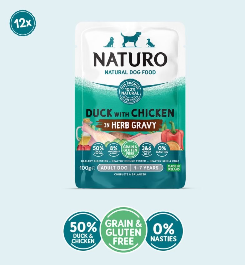 Naturo Adult Dog Pouch Duck with Chicken in Herb Gravy 100g - Case of 12