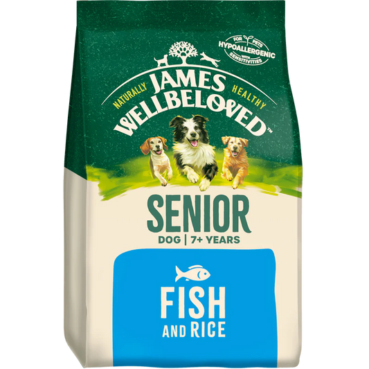James Wellbeloved Senior Dog Fish & Rice 15kg - Free P&P