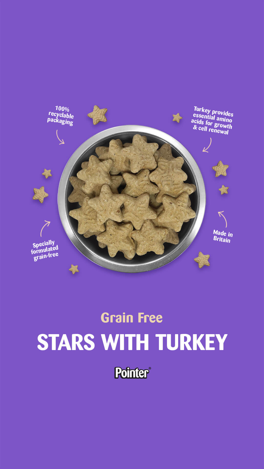 Pointer Grain Free Stars With Turkey 10kg