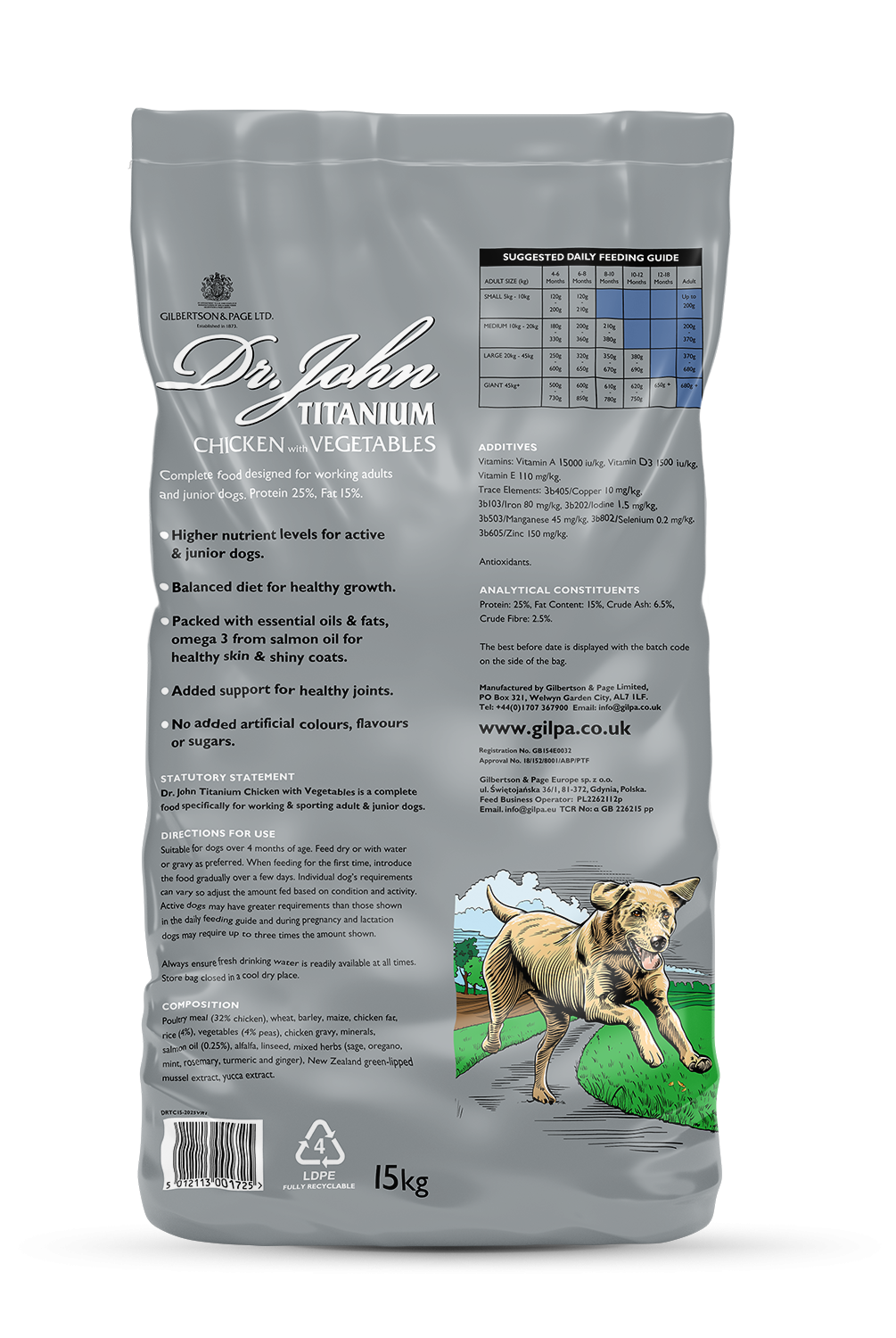Dr John Titanium Chicken with vegetables 15kg