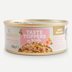 Applaws Taste Toppers Wet Dog Food Chicken Ham and Vegetables Broth Tin 12 x 156g