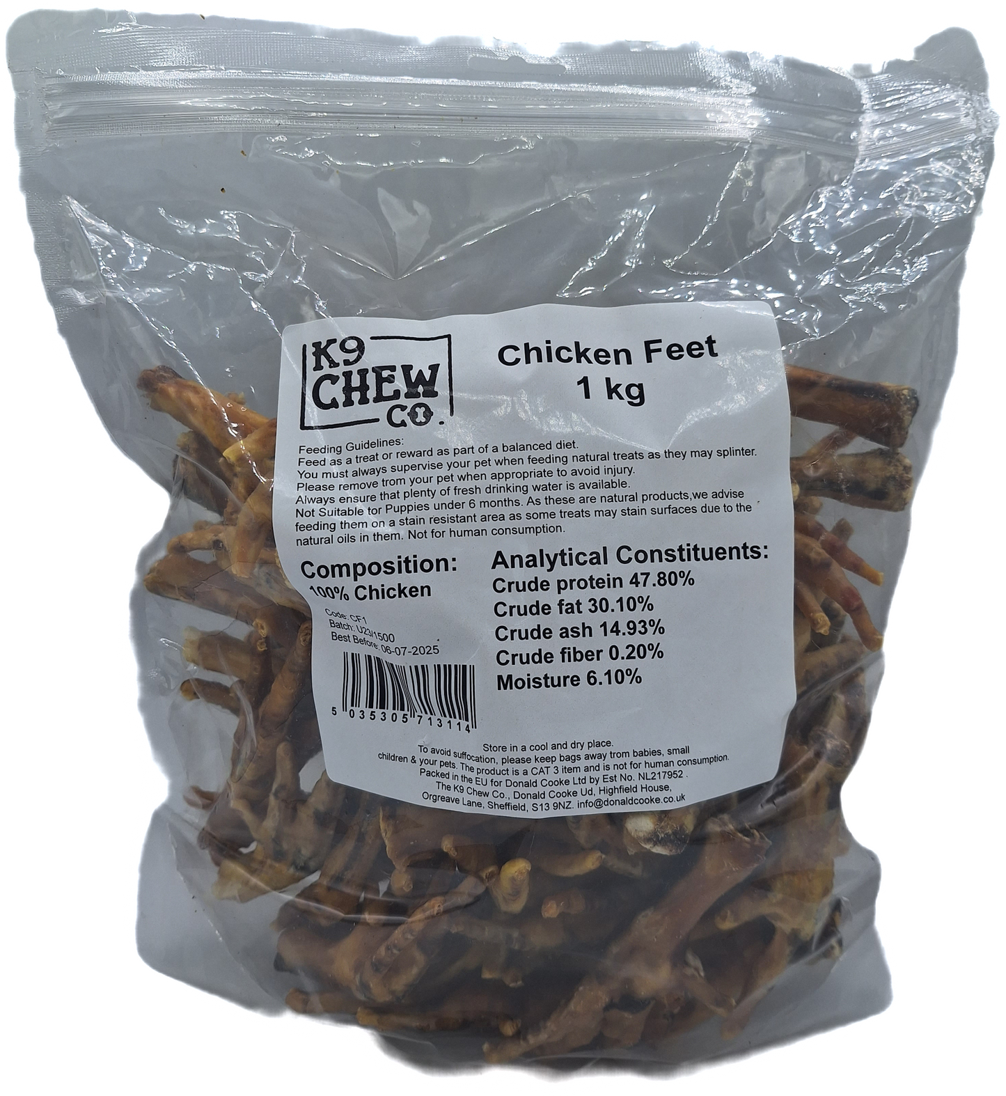 K9 Chew Co. Chicken Feet 1kg