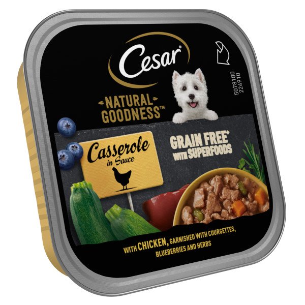 Cesar Natural Goodness Grain Free Dog Food Casserole with Chicken 16 x 100g Tray