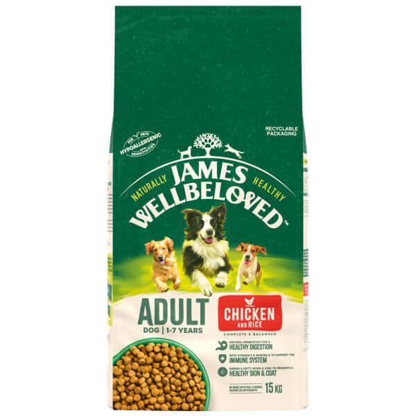 James Wellbeloved Dog Adult Chicken & Rice 15kg -  Free P&P