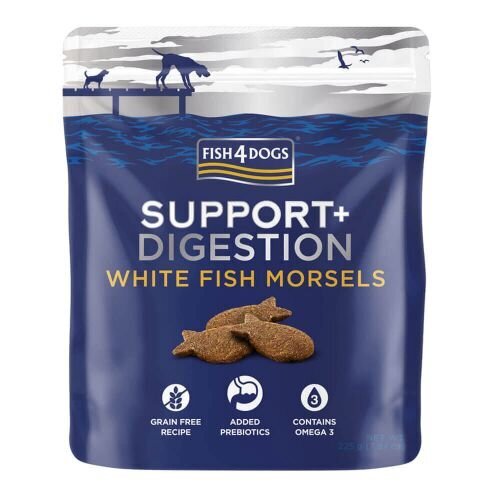 Fish4Dogs Support+ Digestion White Fish Morsels 225g - Case of 8