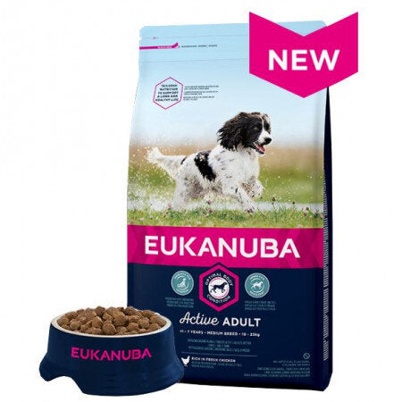 Eukanuba Adult Medium Breed Fresh Chicken 12kg - Free P&P