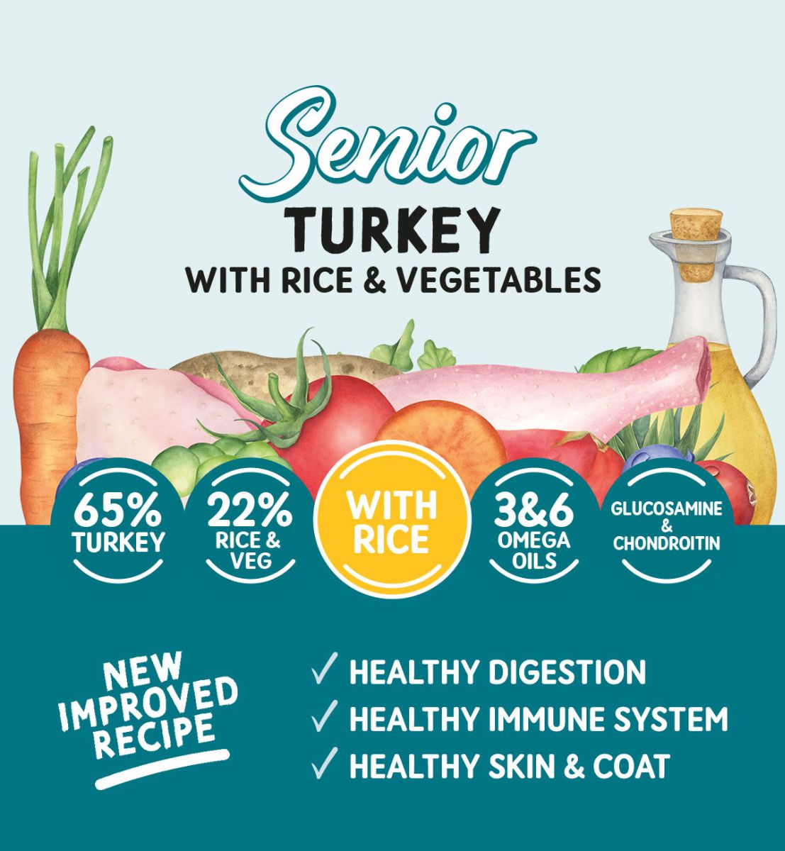Naturo Pouch Senior Turkey & Rice with Vegetables 150g - Pack of 8