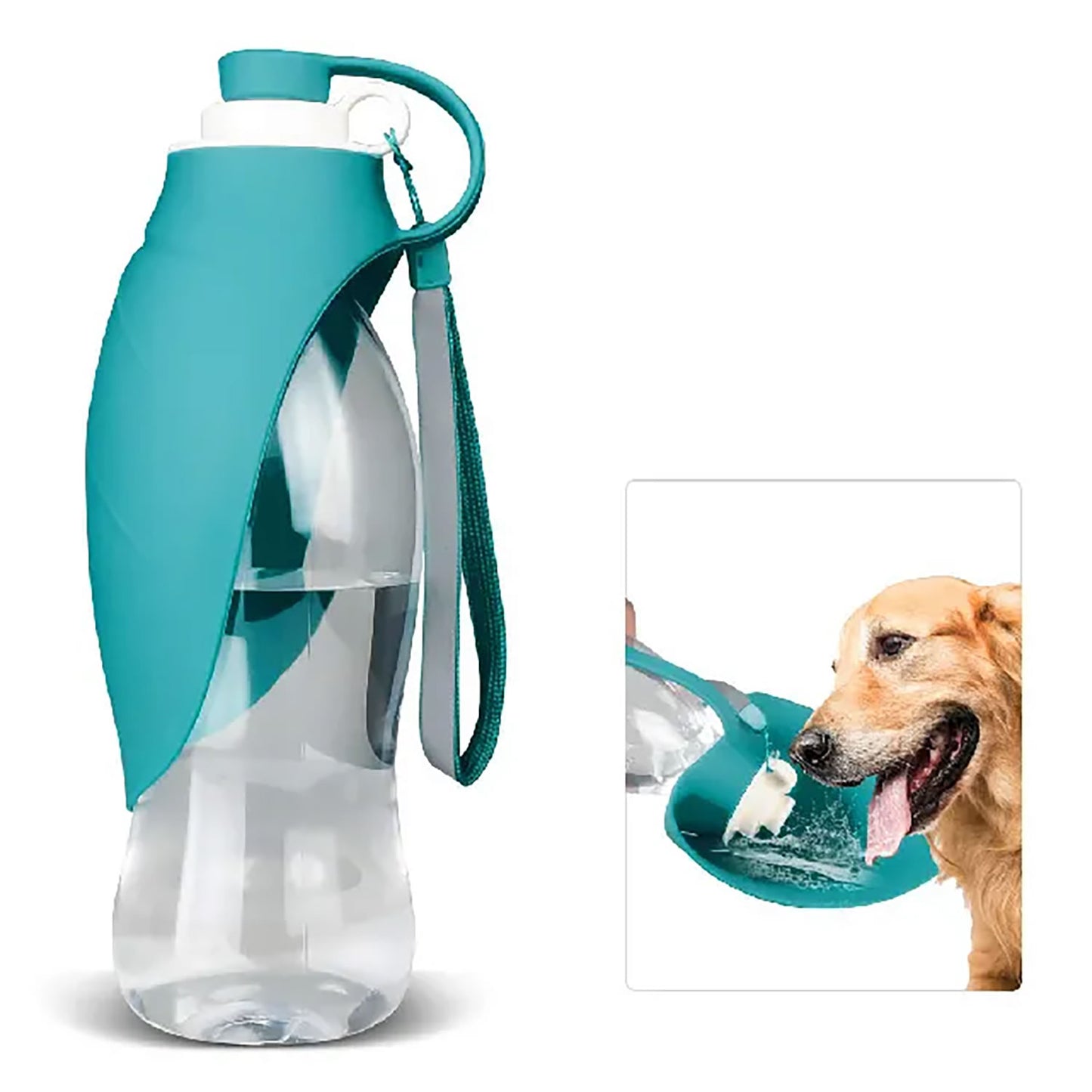 Henry Wag Water Bottle with Leaf Bowl Blue