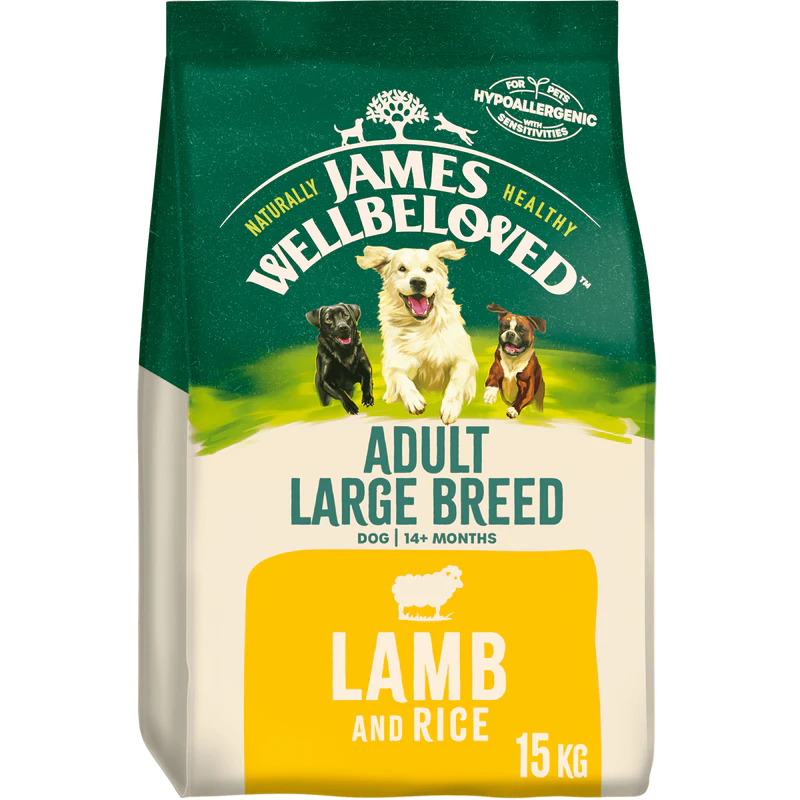 James Wellbeloved Adult Large Breed Lamb & Rice 15kg - Free P&P