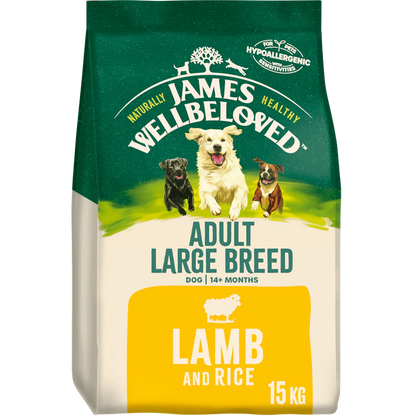 James Wellbeloved Adult Large Breed Lamb & Rice 15kg - Free P&P