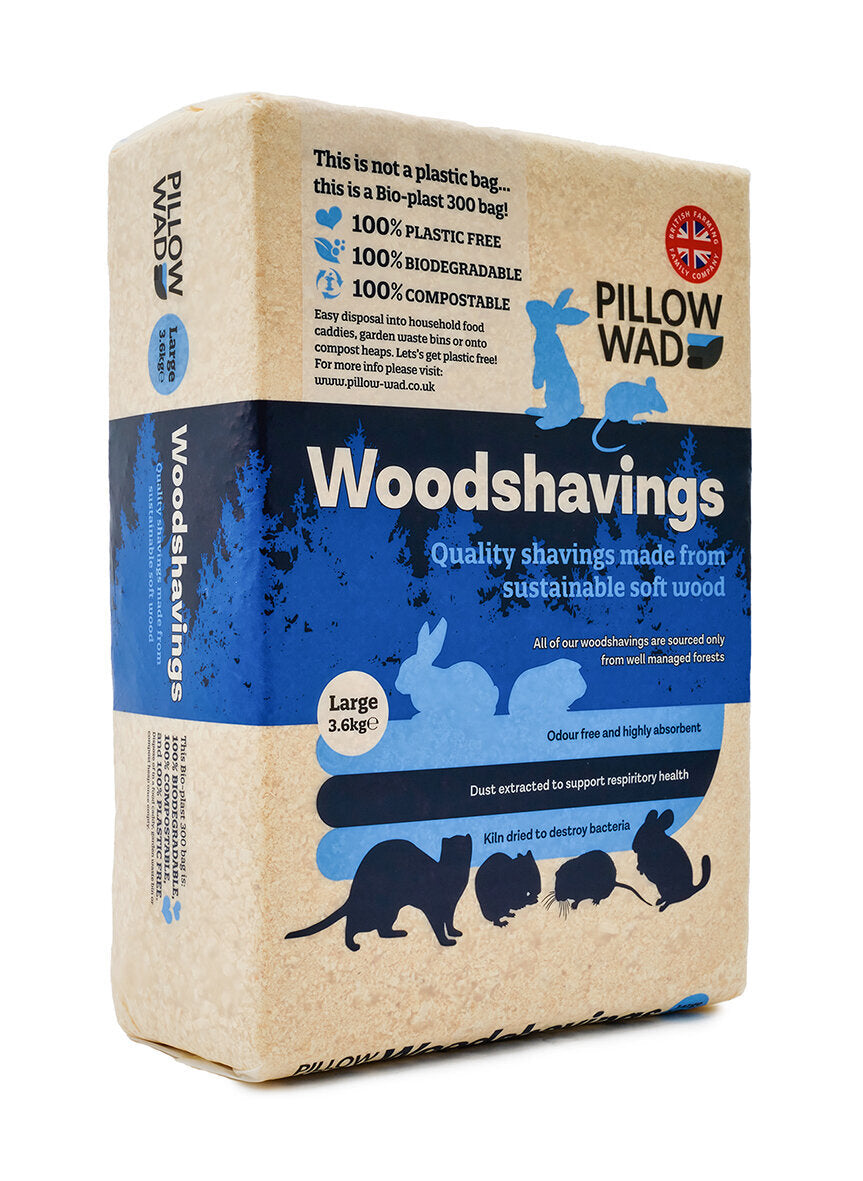Pillow Wad Mini-Bale Woodshavings - Large 3.6kg