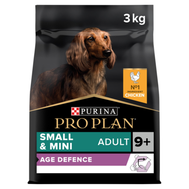 PRO PLAN Small and Mini Adult 9+ Senior Age Defence Chicken Dry Dog Food 3kg