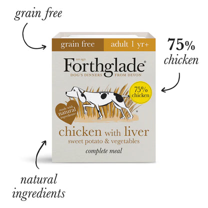 Forthglade Complete Adult Chicken With Liver Grain Free 18 x 395g