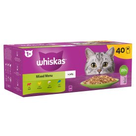 Whiskas Pouch 1+ Mixed Menu in Jelly 40 x 85g MEGA Pack