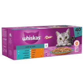 Whiskas Pouch 1+ Duo Surf & Turf in Jelly 40 x 85g MEGA Pack