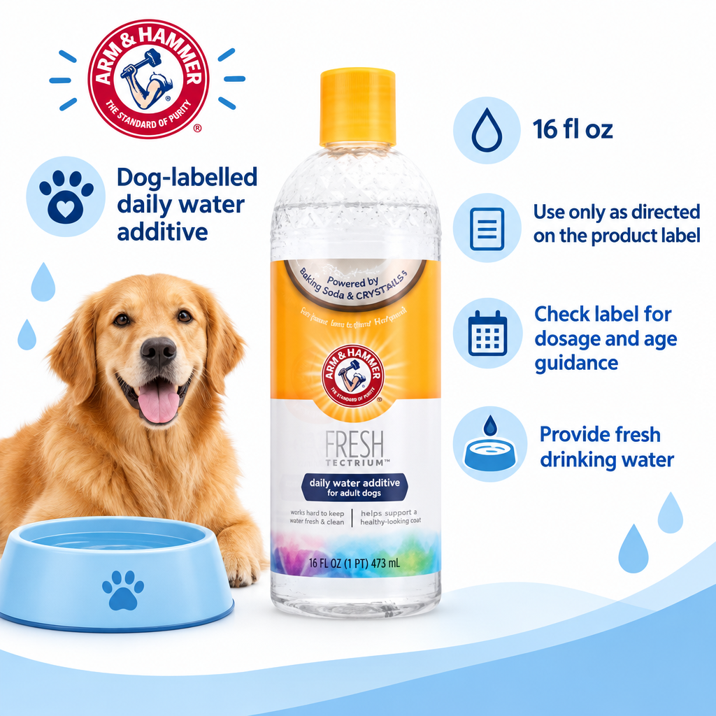 Adult dog water additive infographic draft
