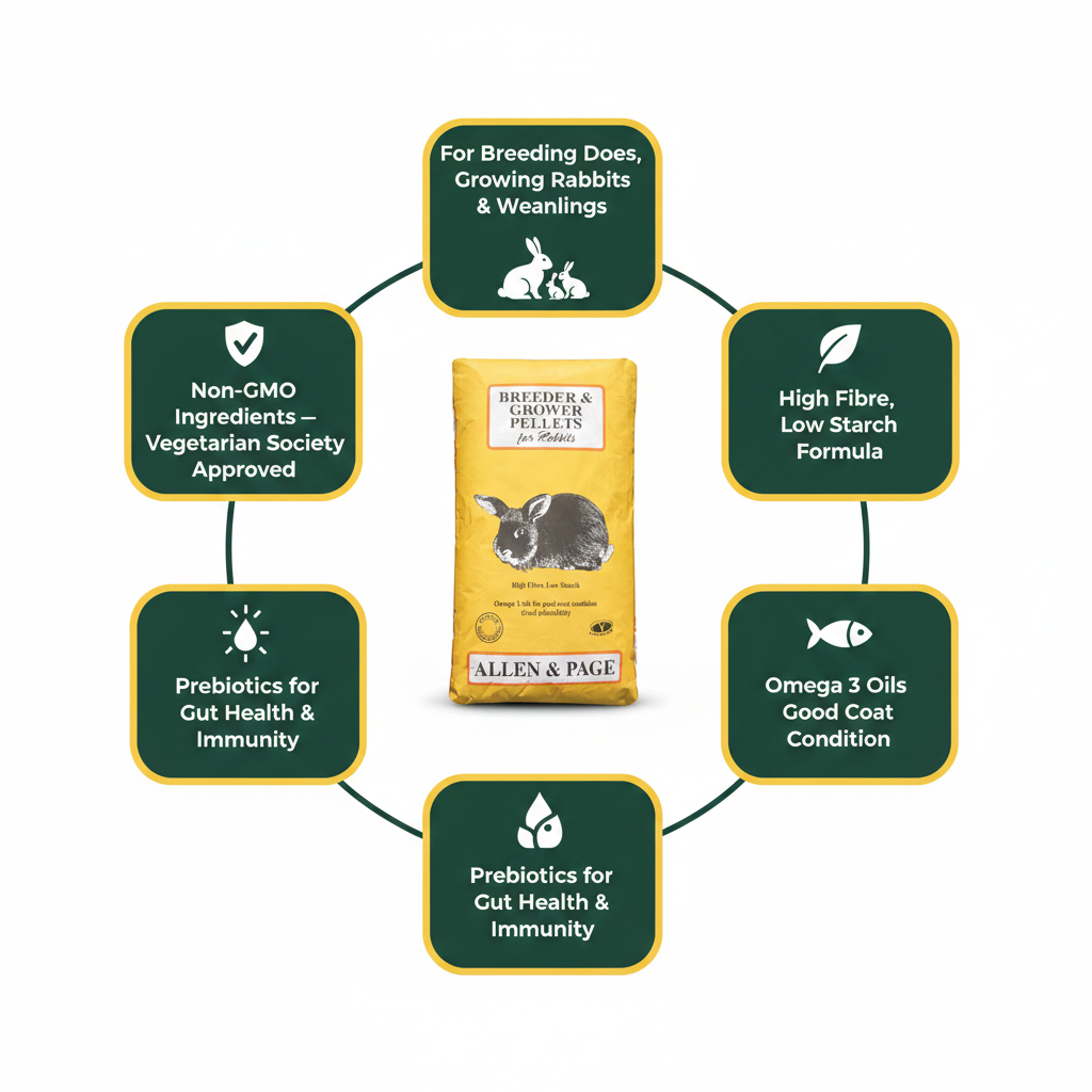 Allen & Page Rabbit Breeder Grower Pellets Infographic