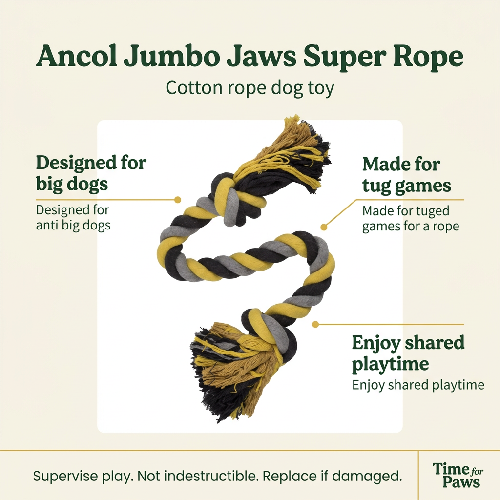 Ancol Jumbo Jaws Super Rope infographic using your product photo