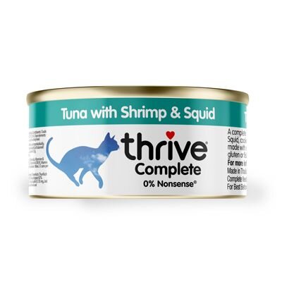 Thrive Cat Cans - 100% Complete Tuna, Shrimp & Squid 75g x 12