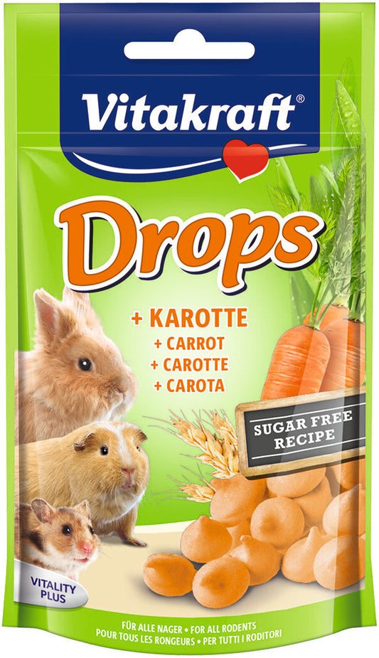 Vitakraft Small Animal Carrot Drops 75g - Case of 9