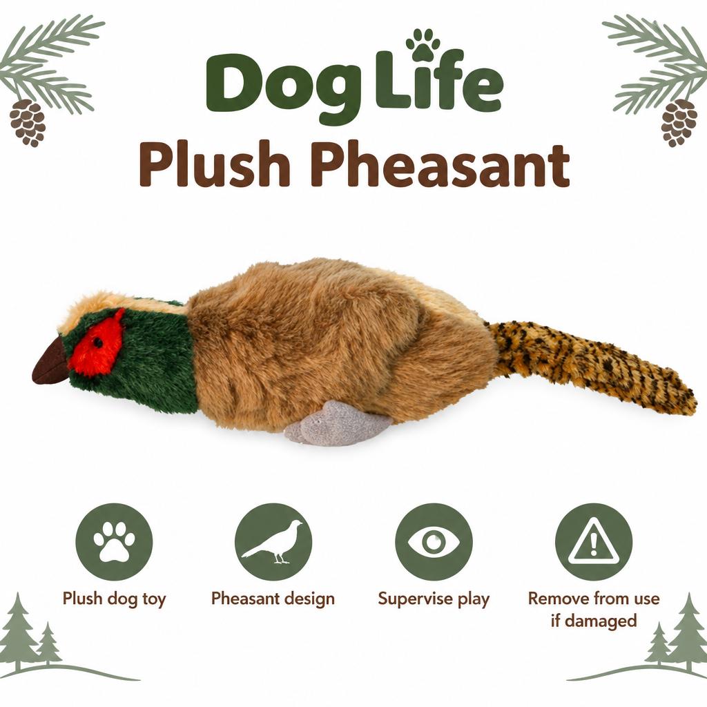 Dog Life Plush Pheasant infographic draft