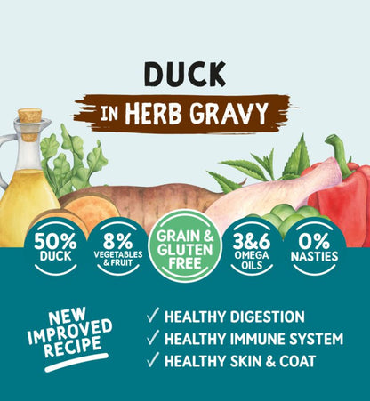 Naturo Cans Adult Dog Grain & Gluten Free Duck in a Herb Gravy 12 x 390g