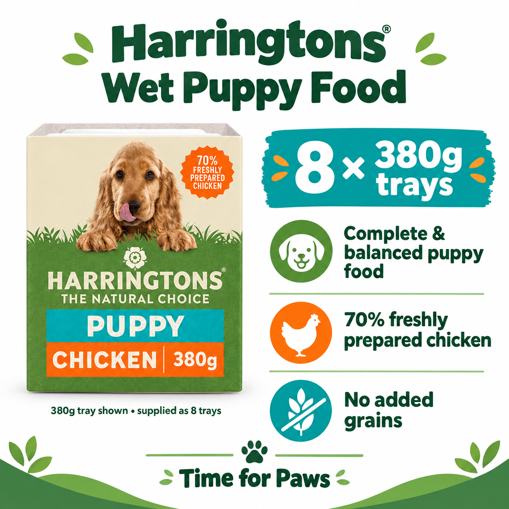 Harringtons wet puppy food eight tray infographic