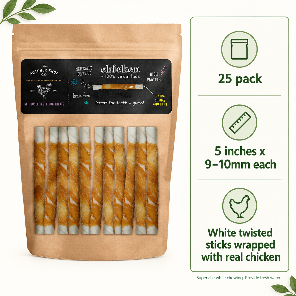 Infographic draft for the chicken-wrapped 25-pack, not attached because the package and count were altered