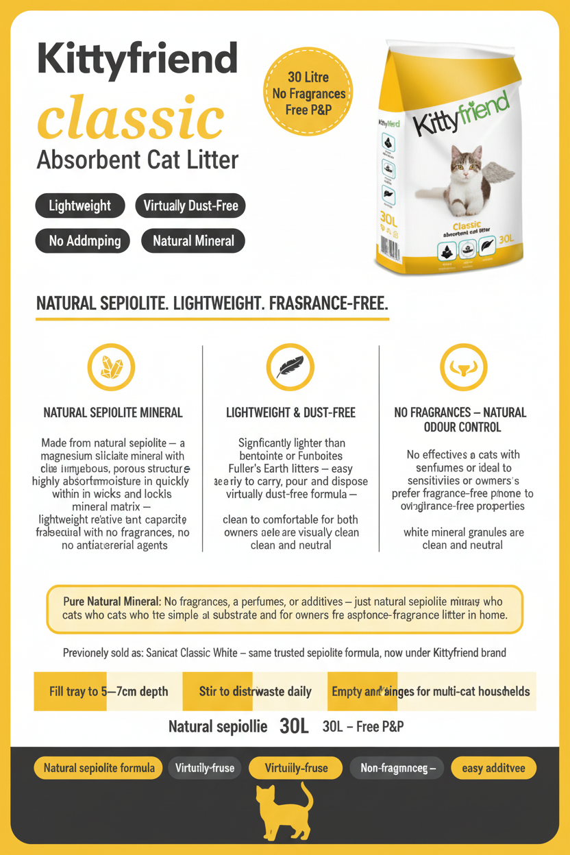 Kittyfriend Classic White Cat Litter Infographic