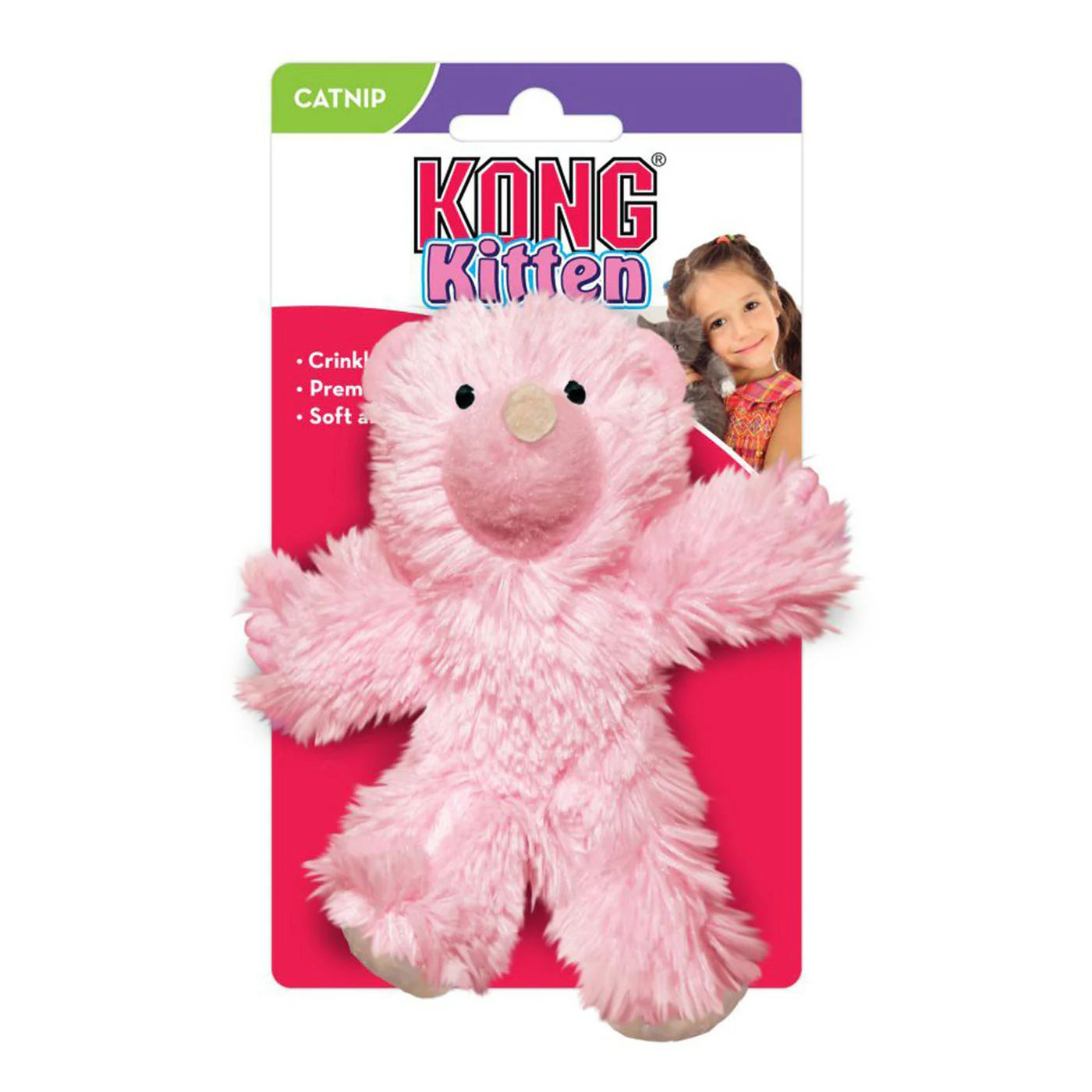 KONG Catnip Kitten Teddy Bear 12cm Assorted Colours