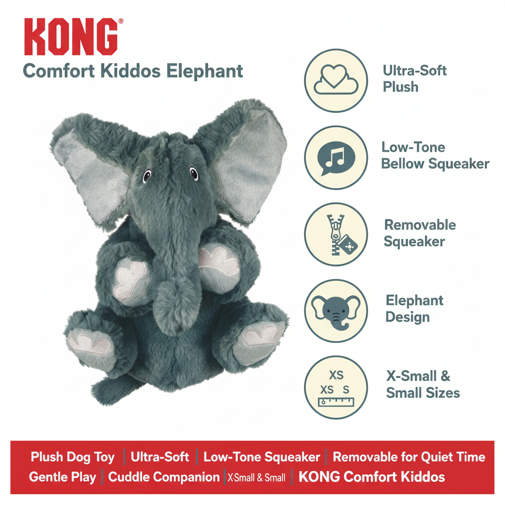 KONG Comfort Kiddos Elephant Infographic