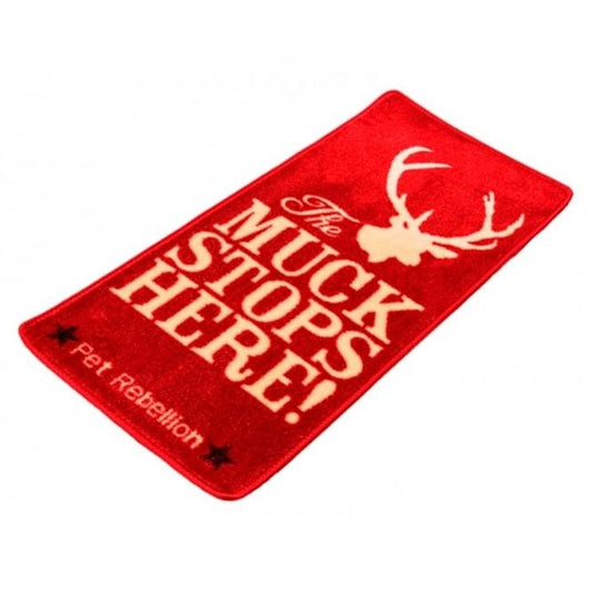 Pet Rebellion Stop Muddy Paws Mat - The Muck Stops Here Red 45cm x 100cm