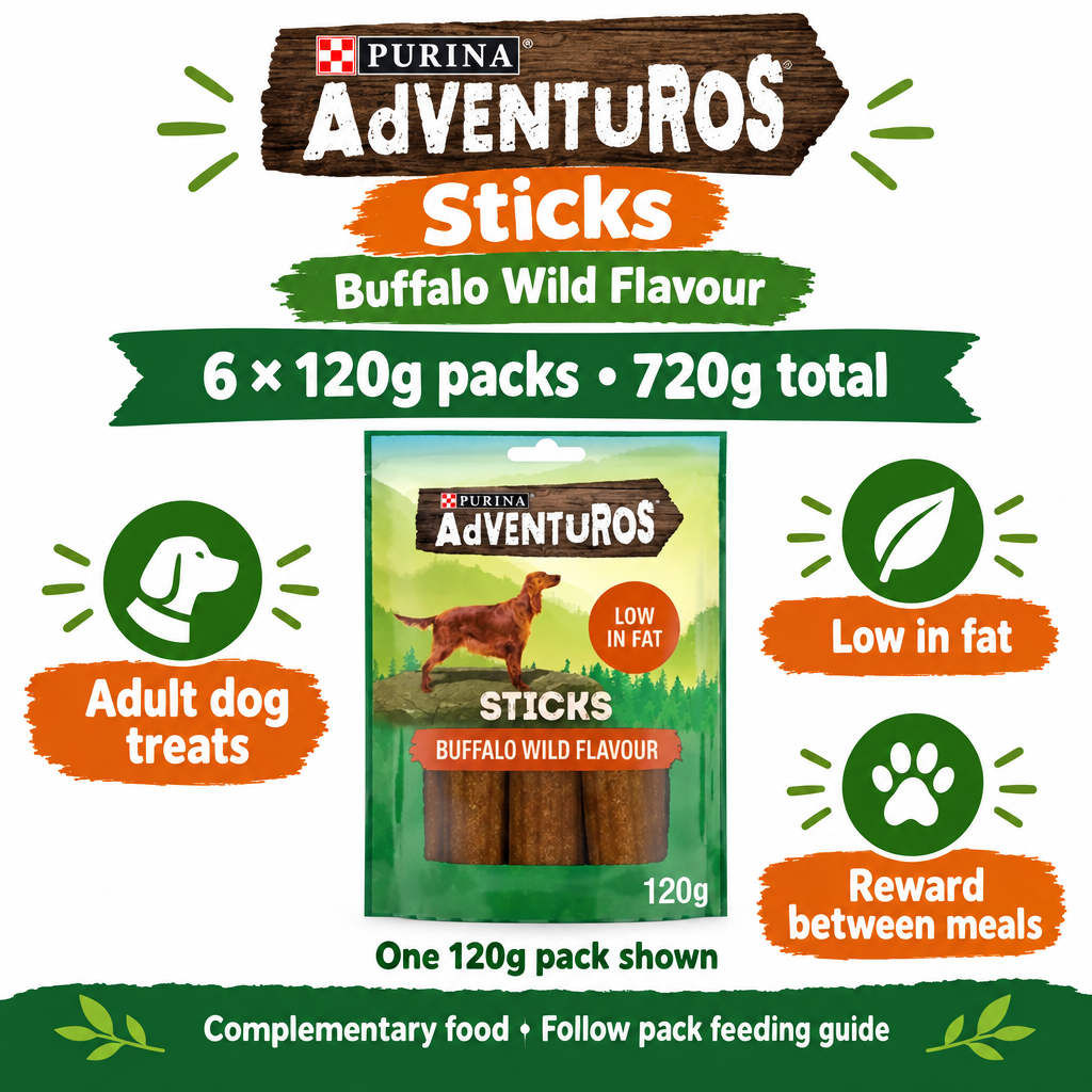 Purina Adventuros Buffalo Flavour Sticks infographic