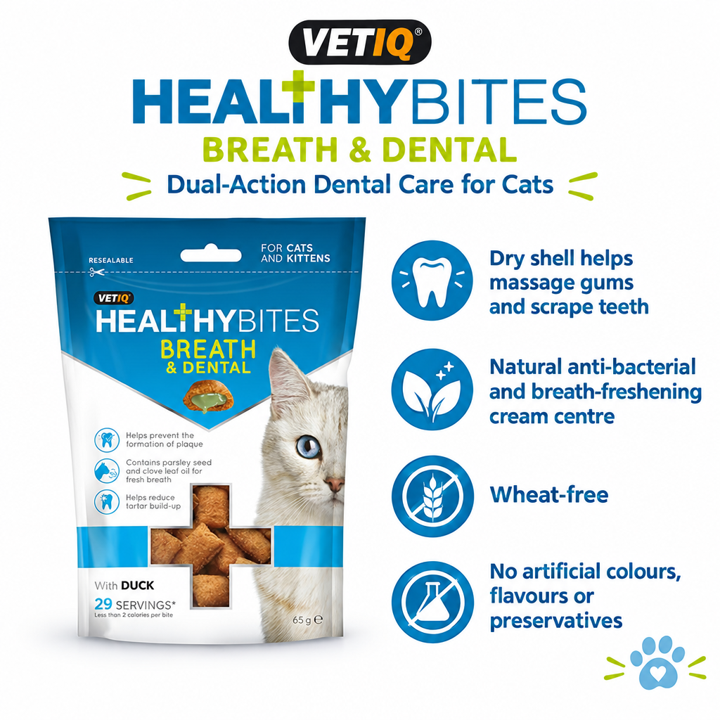 VETIQ Breath & Dental Cat Treats infographic
