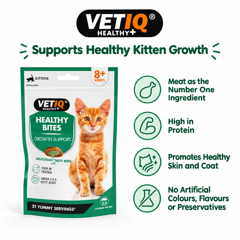 VetiQ Growth Support Kitten Treats infographic