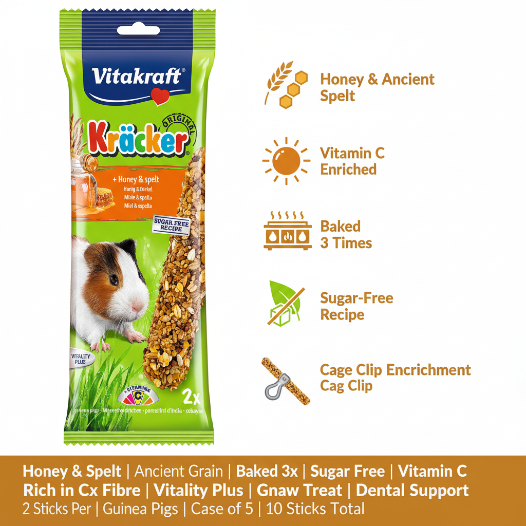 Vitakraft Guinea Pig Honey & Spelt Kräcker Infographic
