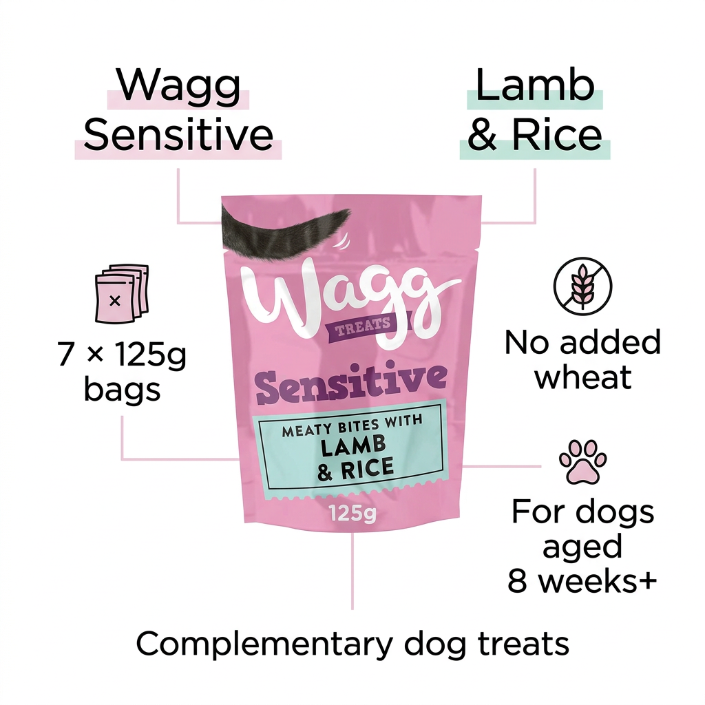 Wagg Sensitive Lamb & Rice Dog Treats 125g - Pack of 7