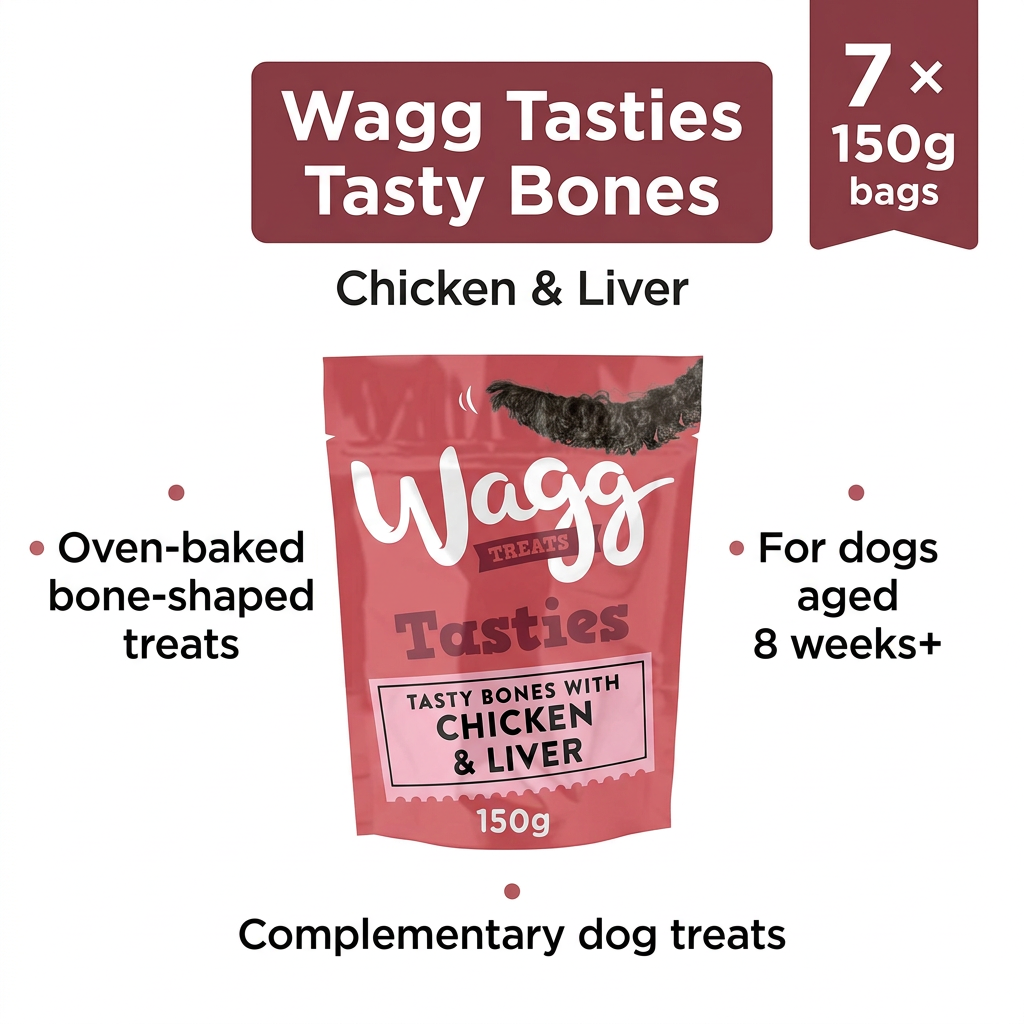 Wagg Tasties Tasty Bones Chicken & Liver Dog Treats 150g - Pack of 7
