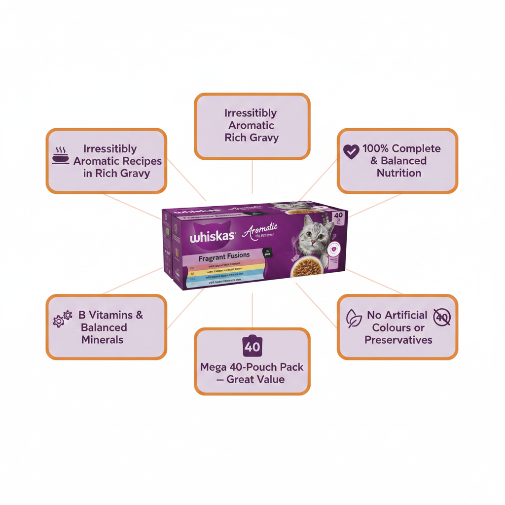 Whiskas Aromatic Fusion in Gravy Infographic