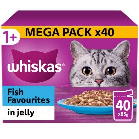 Whiskas Pouch 1+ Fish Favourites in Jelly 85g MEGA 40 Pack