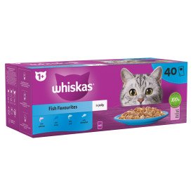 Whiskas Pouch 1+ Fish Favourites in Jelly 40 x 85g MEGA Pack