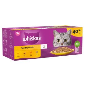 Whiskas Pouch 7+ Poultry Feasts in Jelly 40 x 85g MEGA Pack