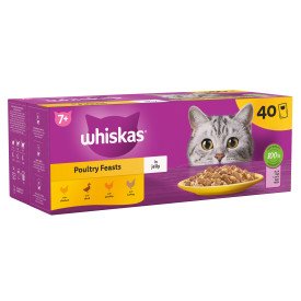 Whiskas Pouch 7+ Poultry Feasts in Jelly 85g MEGA 40 Pack